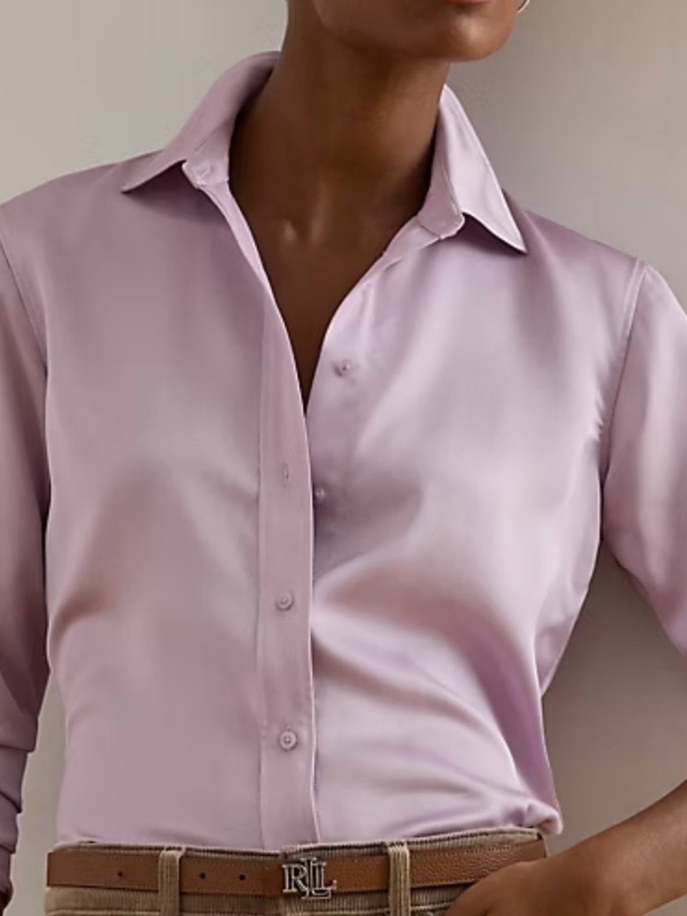 Ralph Lauren Soft Lavender Long-Sleeve Dress Shirt, Size M